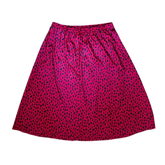 Vintage 90s Leslie Fay Red Leopard Animal Print Midi Skirt 16 XL VLV Mob Wife - Picture 3 of 8